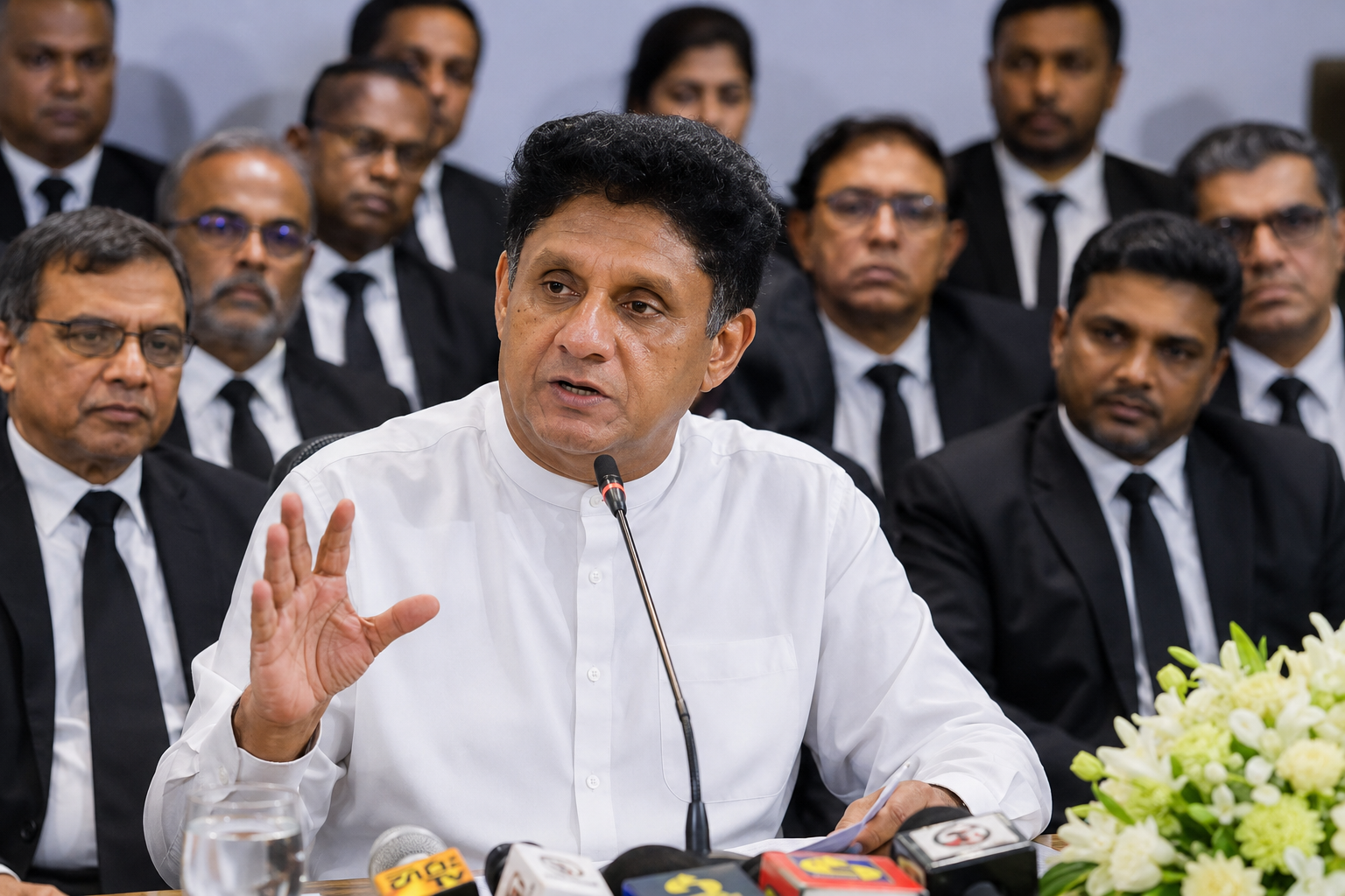 ජනපතිගේ ආඥාදායක සිහිනයට එරෙහිව නීතීඥයෝ විපක්ෂනායක වටා රොද බඳිති 